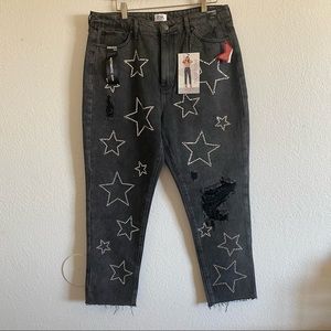 NWT Simple Society Star embellished high rise jeans size 15/32